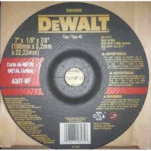 DISCO DEWALT 180*3.2MM DW44605 C.DEP. CORTE METAL