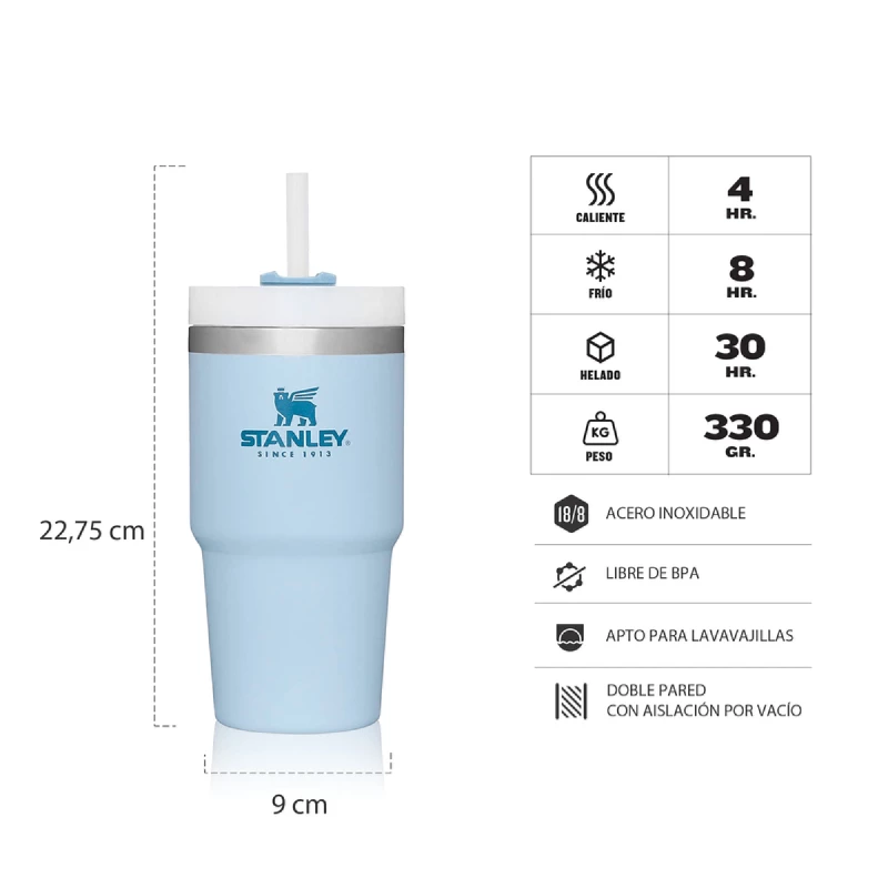 VASO STANLEY QUENCHER TUMBLER 591LITROS CHAMBRAY CELESTE