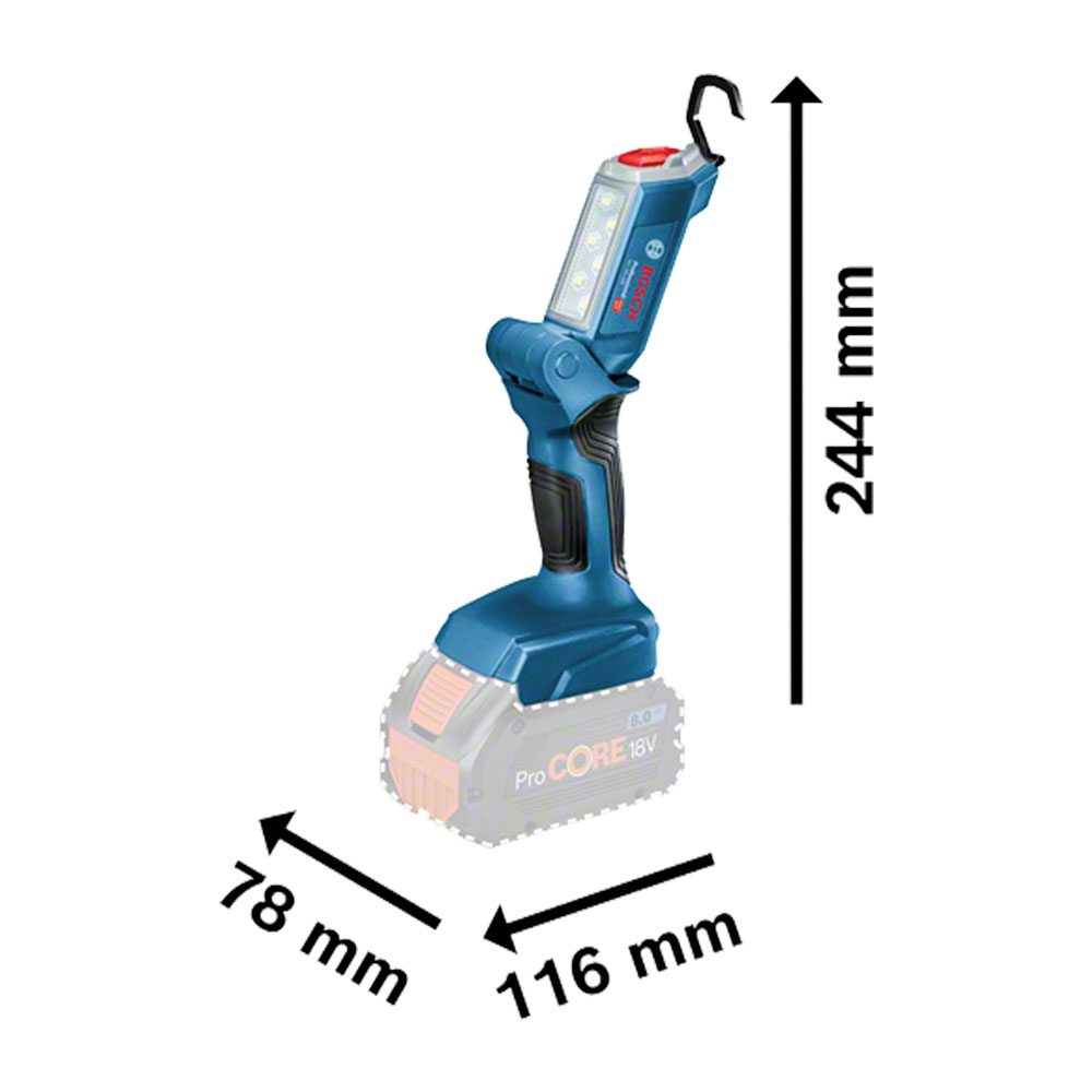 LINTERNA BOSCH GLI 18V-300 LUMENS LED SIN BATERIA NI CARGADOR