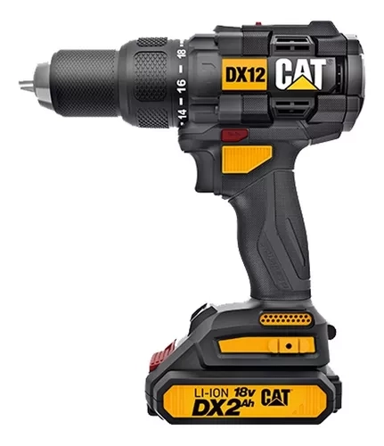 TALADRO / ATORNILLADOR CATERPILLAR DX12 18V 13MM 2 BATERIAS + CARGADOR