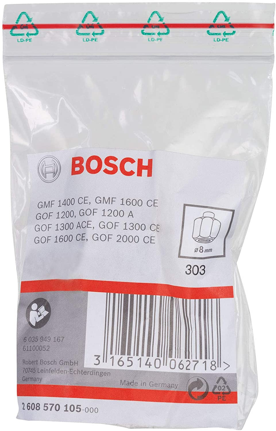 PINZA DE SUJECION 8MM BOSCH P/FRESADORA 811