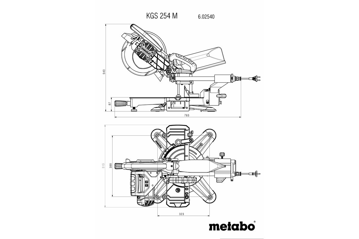 INGLETEADORA TELESCOPICA CON LASER METABO KGS 254 M 6025400