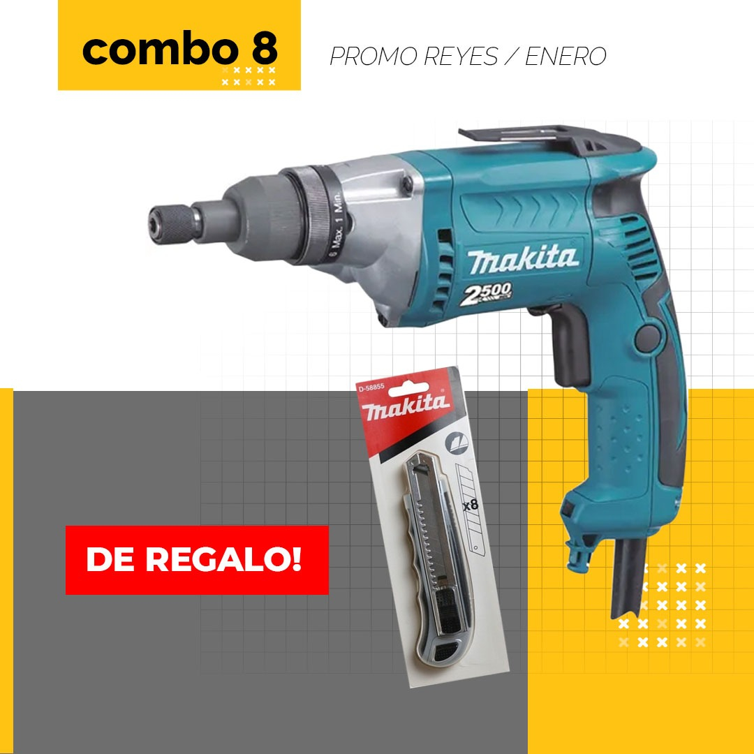 ATORNILLADOR MAKITA PARA MADERA 570 W + CUTTER MAKITA 18MM CON 8 HOJAS