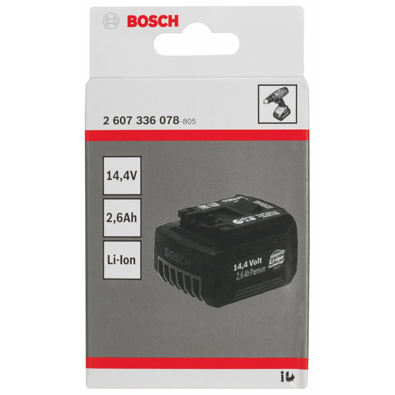 BATERIA BOSCH 14.4 V LI 2.6 AH 607336078