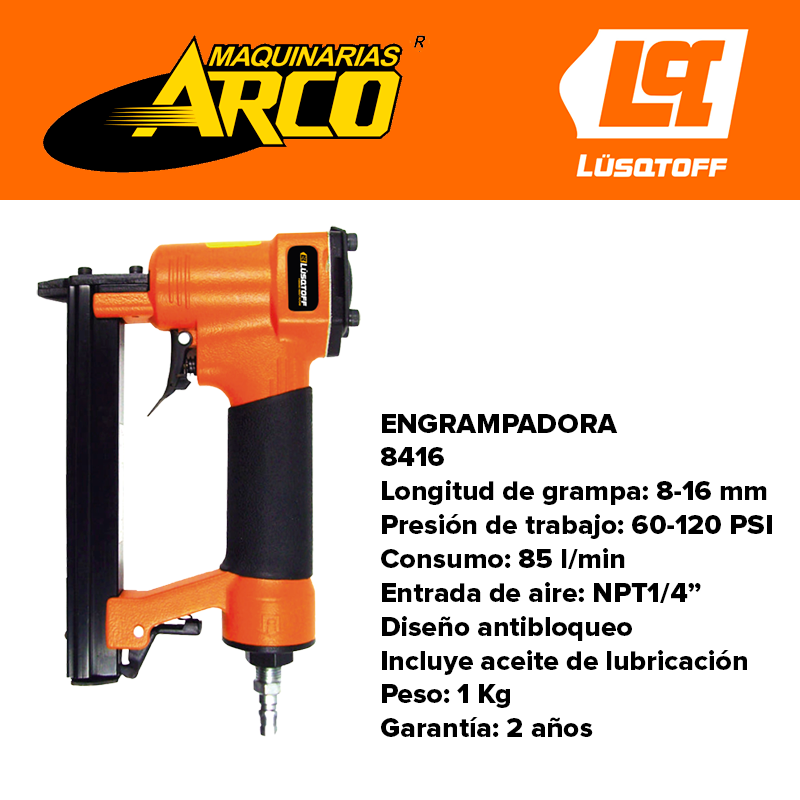 ENGRAMPADORA NEUMATICA LUSQTOFF PARA TAPICERIA 8416