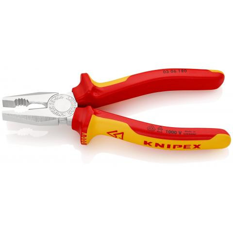 PINZA UNIVERSAL 180MM AISLANTE KNIPEX 1000V 03-06-180