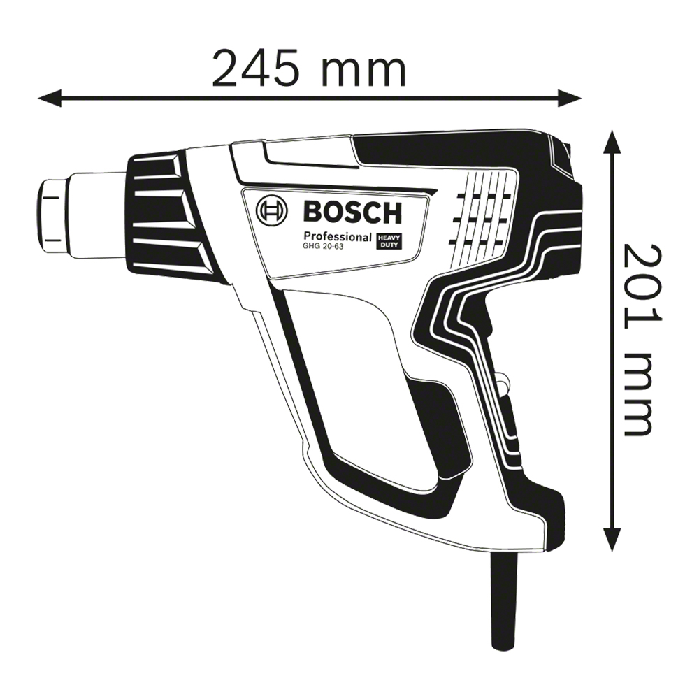 PISTOLA DE AIRE CALIENTE BOSCH GHG 20-63 2000W