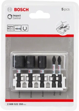 SET PUNTAS BOSCH PZ/PH2 Y TUBOS 8/10/13MM IMPACT CONTROL