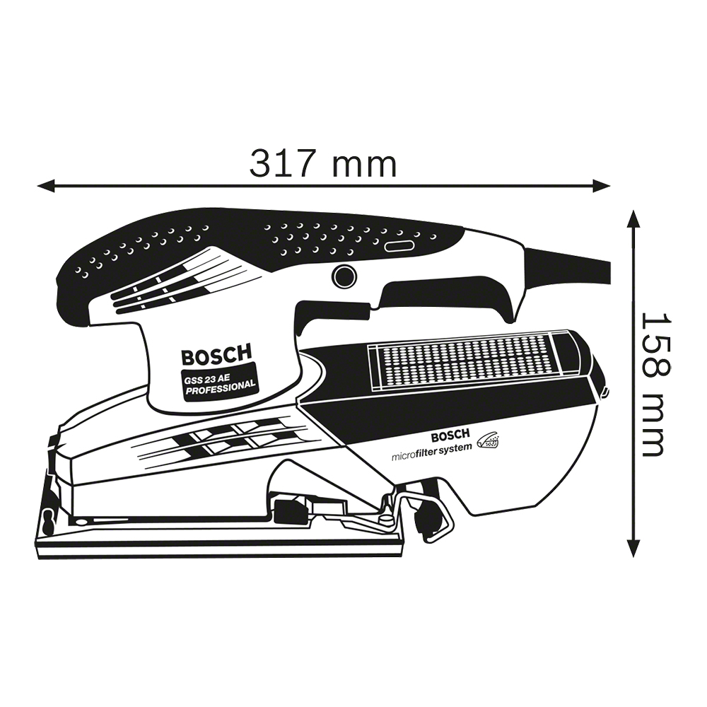 LIJADORA ORBITAL BOSCH GSS - 23 AE 190 W 1070