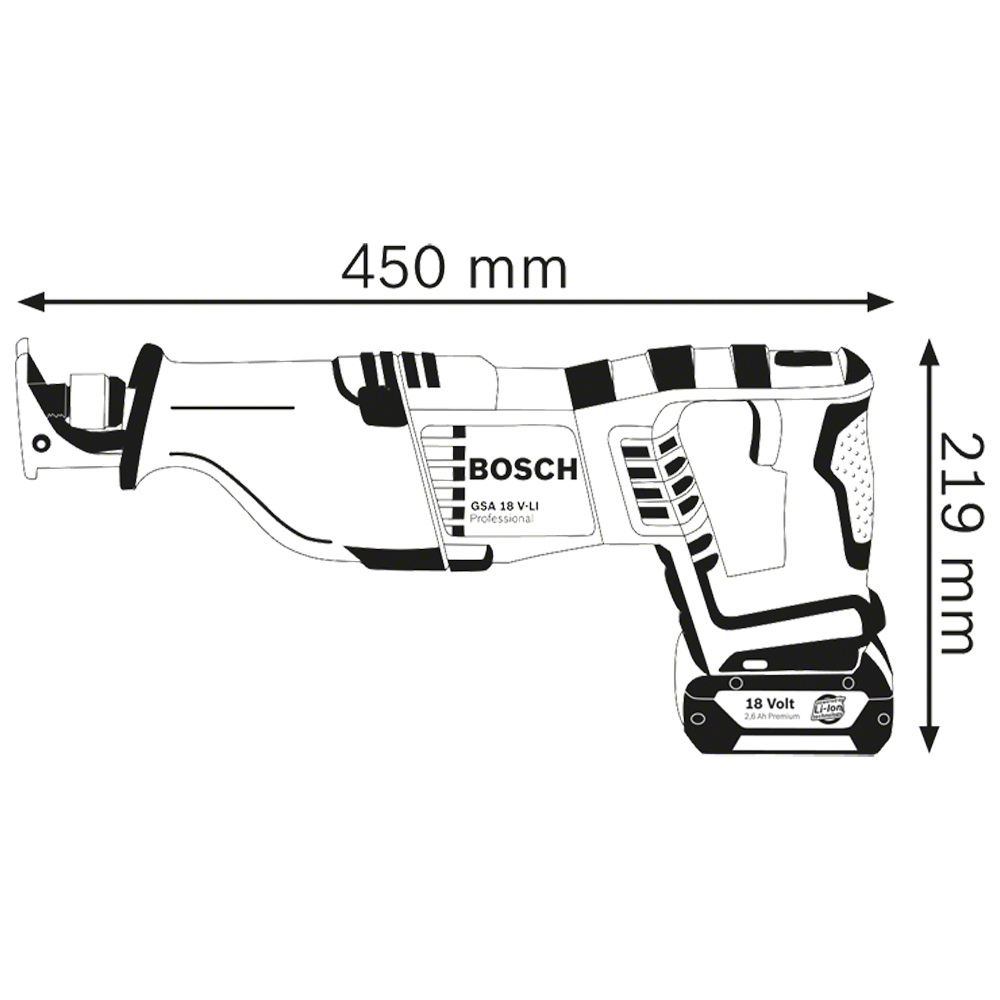 SIERRA SABLE BOSCH GSA 18 V-LI SIN BATERIA NI CARGADOR