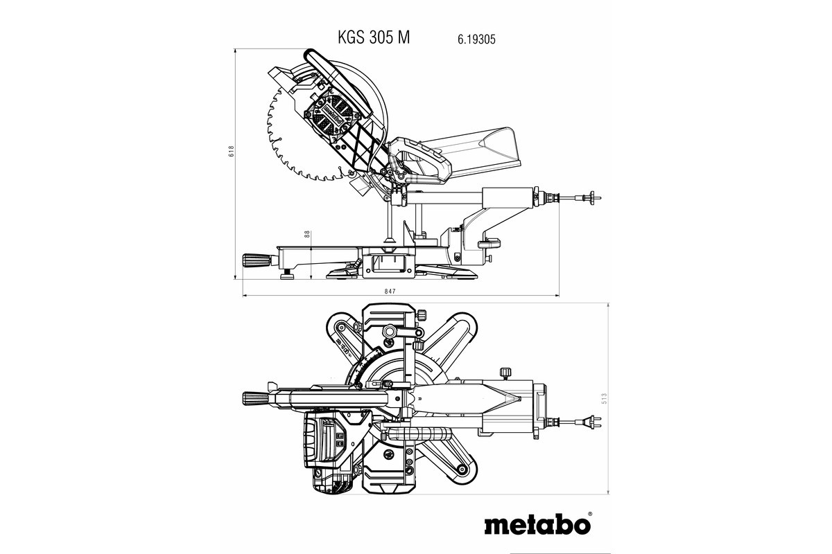 INGLETEADORA TERESCOPICA CON LASER METABO KGS 305 M