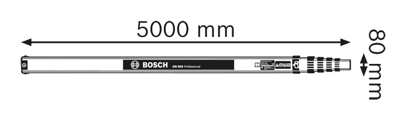 REGLA GRADUADA BOSCH GR 500 PARA NIVEL 5  METROS 094300