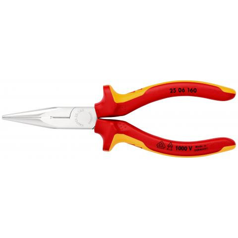 PINZA DE PUNTA 160MM AISLANTE KNIPEX 1000V 25-06-160