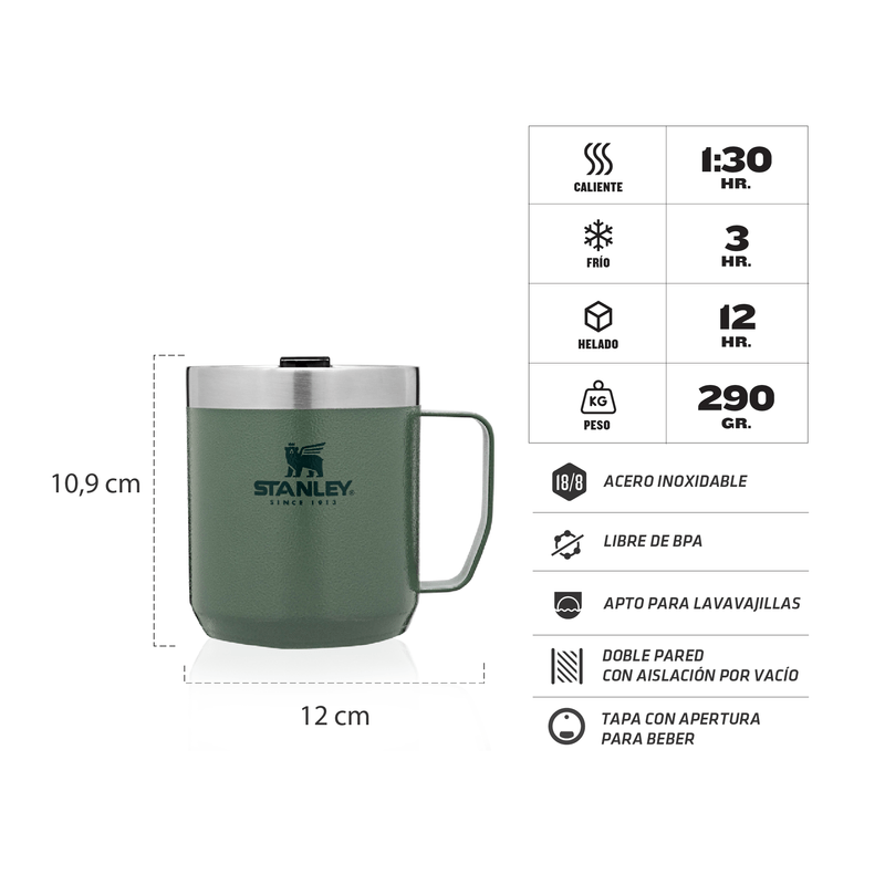 TAZA STANLEY CAMP MUG 354ML VERDE