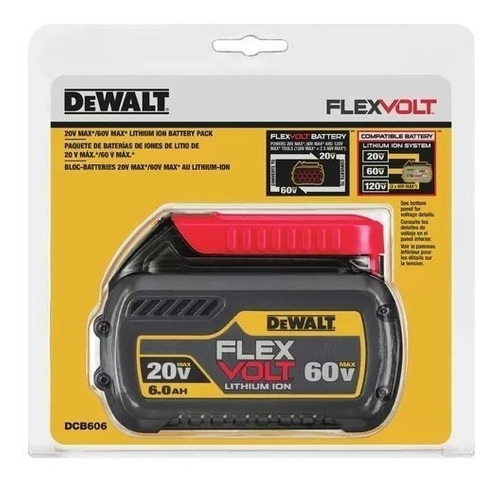 BATERIA DEWALT 20V 6 AH FLEXVOLT LITIO DCB-606