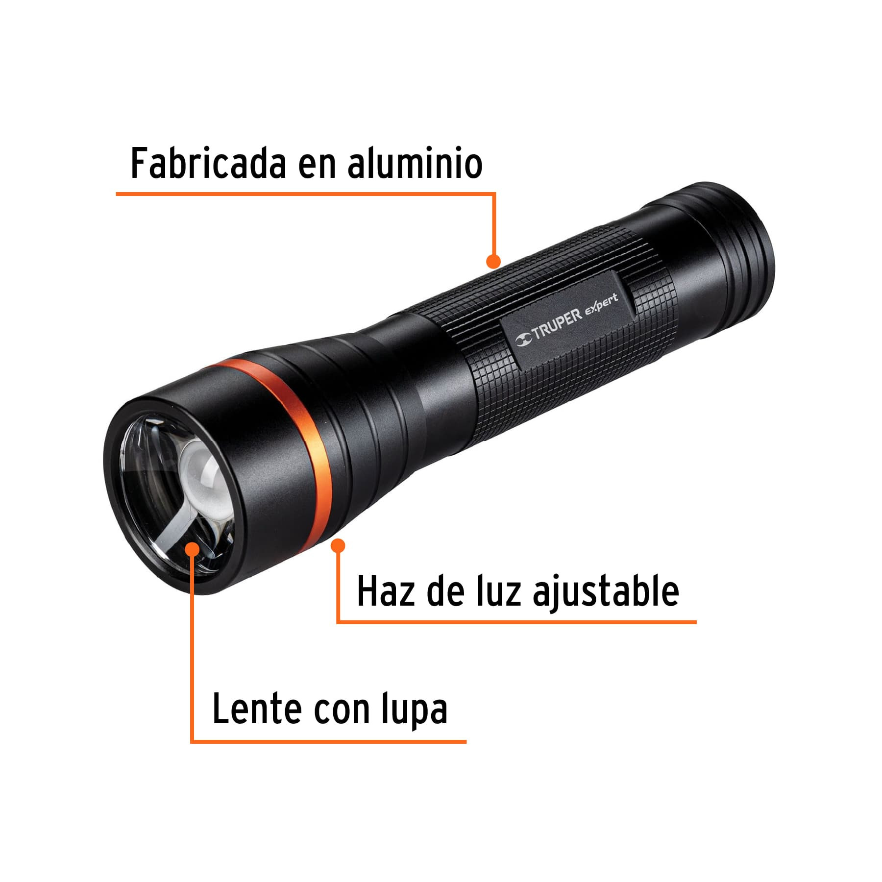 LINTERNA TRUPER LED 500 LUMENES CON 2 PILAS DE ALUMINIO 18813